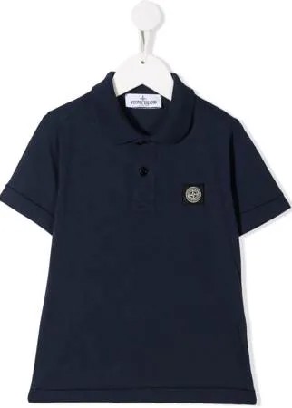 Stone Island Junior рубашка поло с нашивкой-логотипом