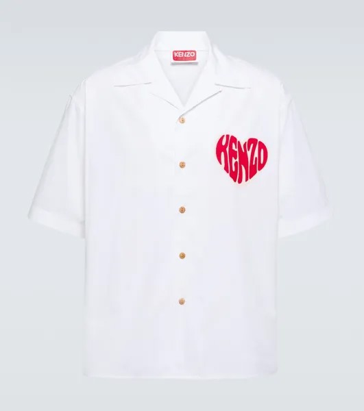 Хлопковая рубашка с логотипом Kenzo, белый