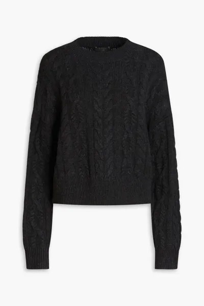 Кашемировый свитер косой вязки N.Peal, темно-серый