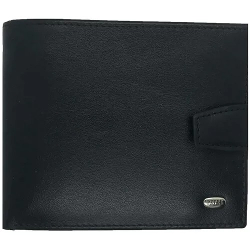 Портмоне Petek 1855 198.000.A31, натуральная кожа, гладкая фактура, с хлястиком на кнопке, 2 отделения для банкнот, отделения для карт и монет, подарочная упаковка, черный, красный