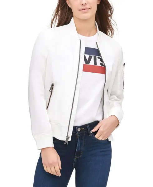 Женский легкий бомбер на молнии Levi's, белый