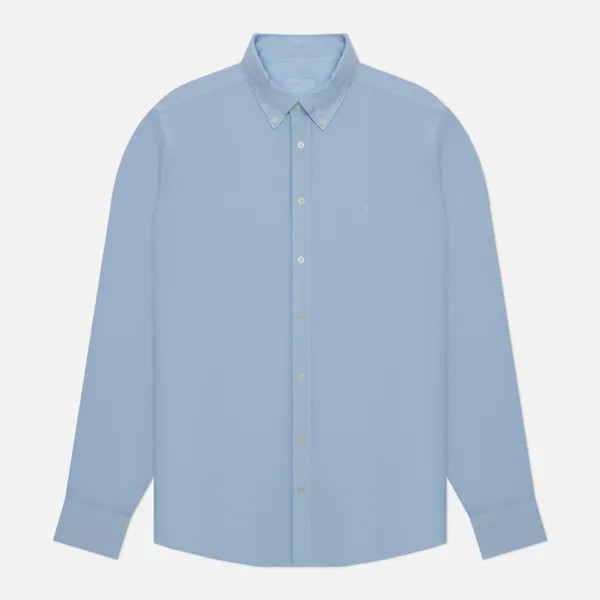 Мужская рубашка Hackett Garment Dyed Linen B Slim Fit голубой, Размер S