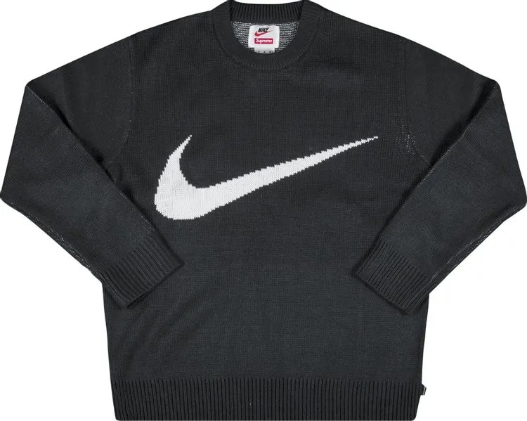 Свитер Supreme x Nike Swoosh Sweater 'Black', черный