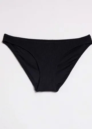 Черные трусы бикини из фактурной ткани Weekday Sunny-Черный цвет
