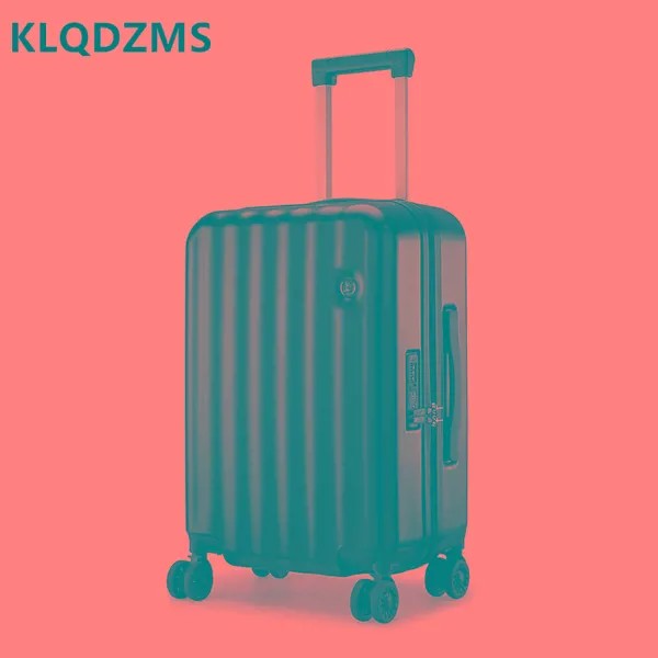 Чемодан KLQDZMS 20/24 дюйма, новая японская однотонная коробочка на колесиках с паролем для мужчин, вместительный чемодан для женщин