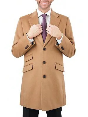 Мужское шерстяное кашемировое однобортное пальто длиной 3/4 в стиле автомобиля Верхнее пальто