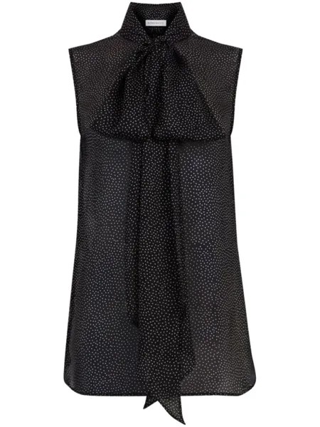 Nina Ricci шелковая рубашка в горох, черный