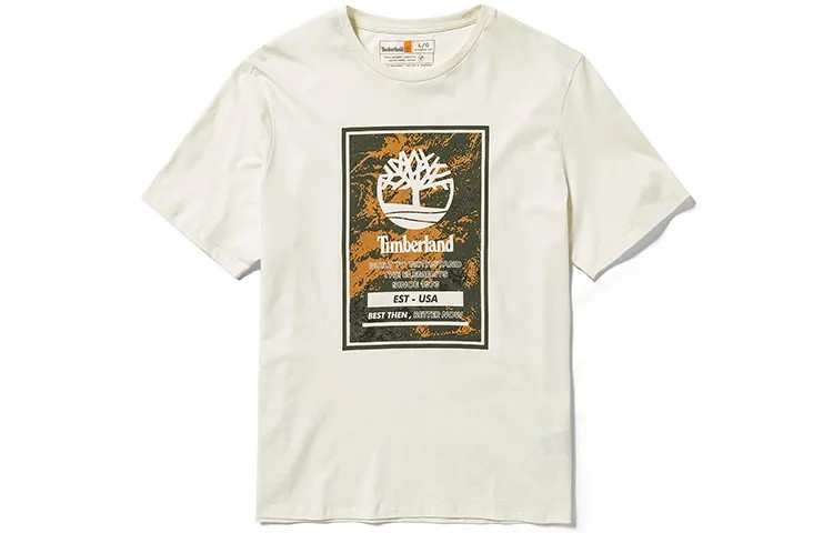 Футболка унисекс винтажная белая Timberland, белый