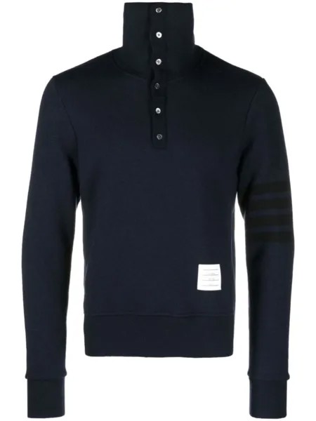 Thom Browne шерстяной джемпер с полосками 4-Bar, синий