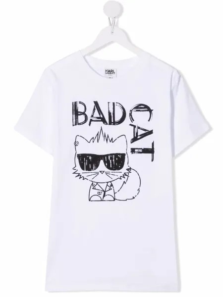 Karl Lagerfeld Kids футболка с принтом Bad Cat