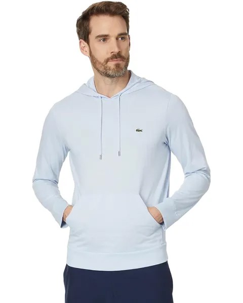Толстовка Lacoste Long Sleeve Regular Fit Tee Shirt with Hood and Drawstring, синий