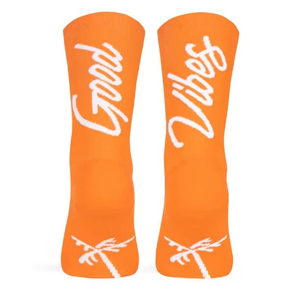Носки для бега унисекс Good Vibes, оранжевые, трикотажные. PACIFIC AND CO, цвет blanco