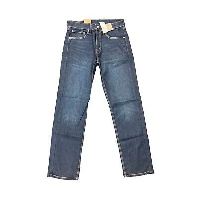 Мужские эластичные классические прямые джинсы Levis 505 с 5 карманами стандартного кроя (темные)