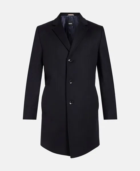 Шерстяное пальто Boss Black, темно-синий