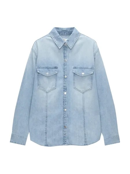 Межсезонная куртка Pull&Bear, синий джинсовый