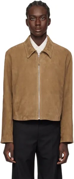 Светло-коричневая кожаная куртка со вставками Low Classic