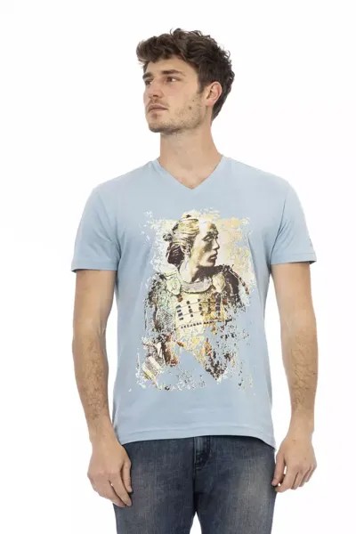 Хлопковая мужская футболка Trussardi Action, цвет Light Blue