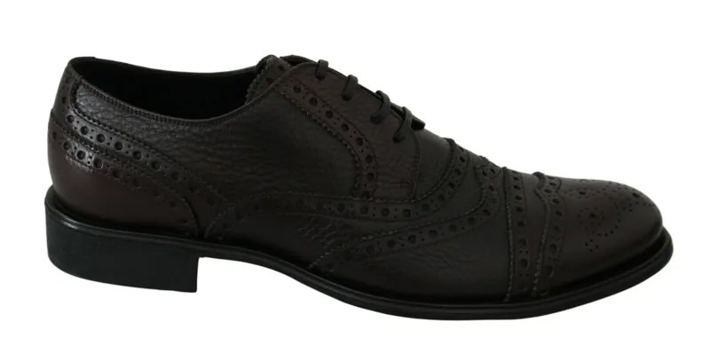 DOLCE -amp; GABBANA Shoes Коричневое кожаное платье-дерби с броги s. EU39 / US6 RRP $ 800