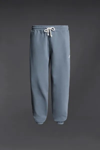Хлопковые брюки-джоггеры на талии ZARA, синий