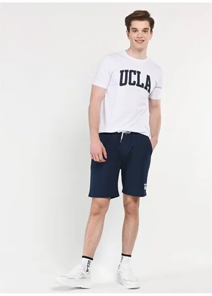 Синие мужские спортивные шорты с принтом Ucla, темно-синий