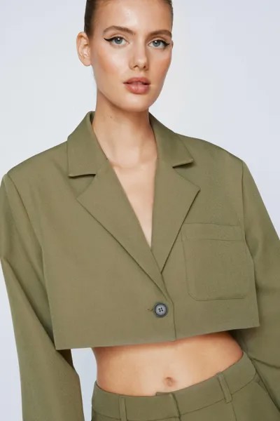 Индивидуальный укороченный пиджак Nasty Gal, хаки