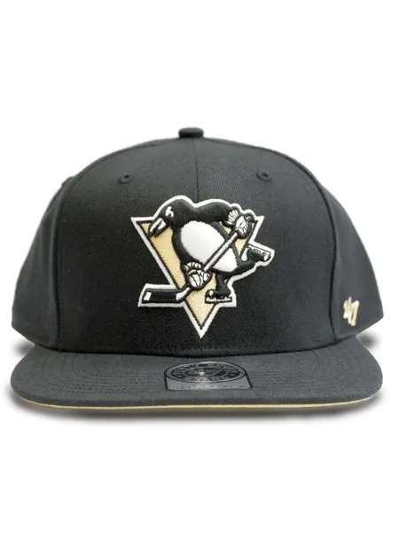 Бейсболка унисекс 47 BRAND The Shaft Pittsburgh Penguins черная/золотая, one size