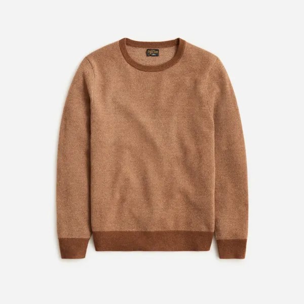 Кашемировый свитер с птичьим глазом J.Crew, коричневый