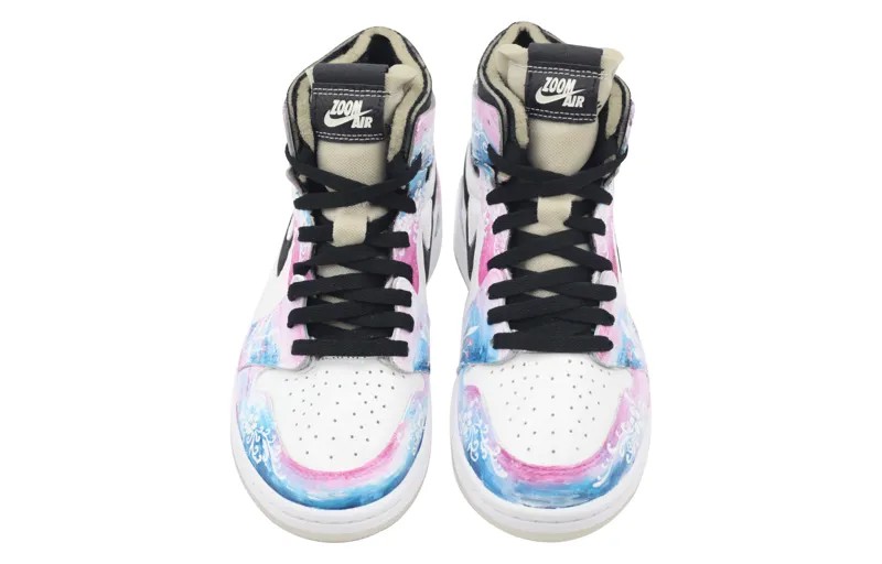 Кроссовки Air Jordan 1 Vintage Basketball Shoes Women's High-top Ultra Blue/Fire Orchid, розовый