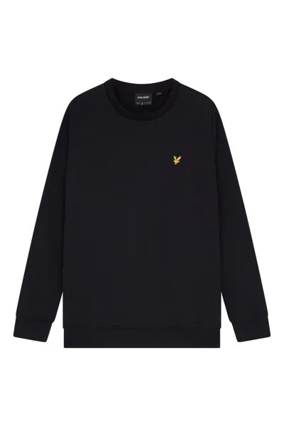 Черный свитшот с круглым вырезом и вставкой Lyle & Scott, черный