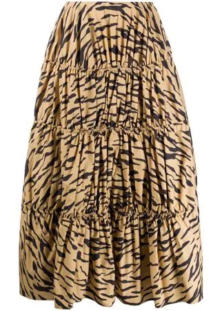 Rejina Pyo ярусная юбка с тигровым принтом