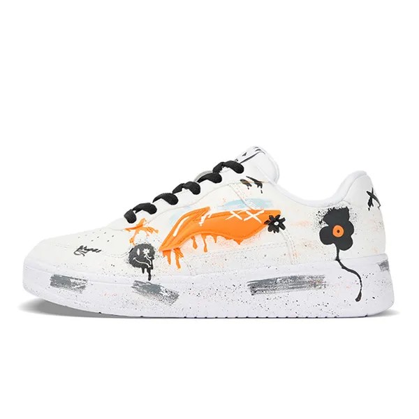 Кроссовки LINING Pontoon Boats Skateboarding Shoes Women's Low-top Orange/White, оранжевый/белый/голубой