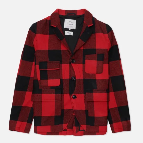 Мужской пиджак Woolrich Upland Check Blazer красный, Размер XXL