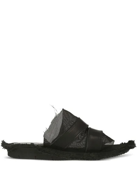Yohji Yamamoto сандалии с бахромой, черный