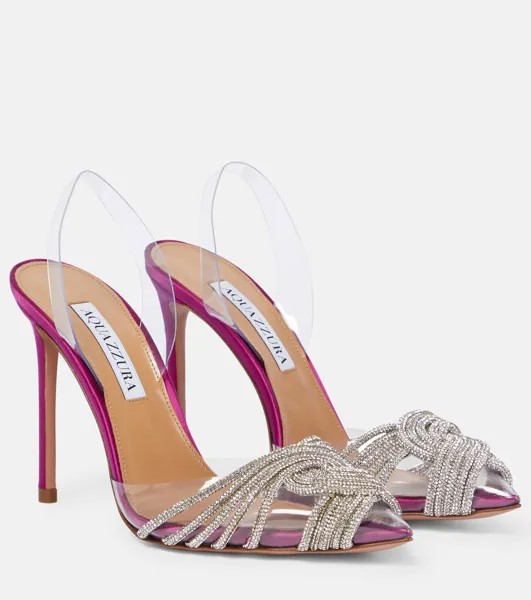 Декорированные туфли-лодочки Gatsby 105 с ремешком на пятке Aquazzura, розовый