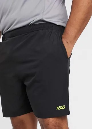 Черные спортивные шорты из быстросохнущей ткани ASOS 4505 Plus-Черный