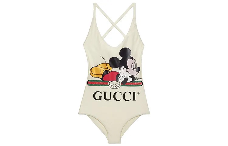 X Disney Женский купальник с принтом Микки Мауса Белый Gucci