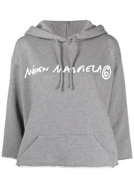 MM6 Maison Margiela укороченное худи с логотипом