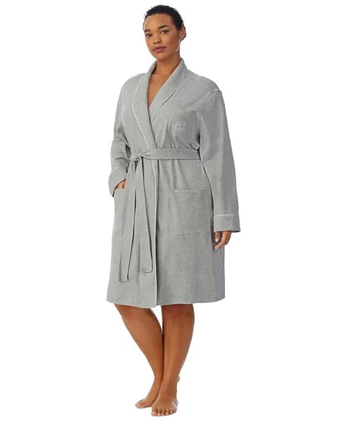 Женский халат больших размеров с шалевым воротником Lauren Ralph Lauren