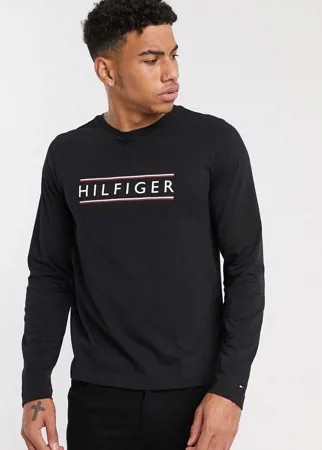 Черный лонгслив Tommy Hilfiger