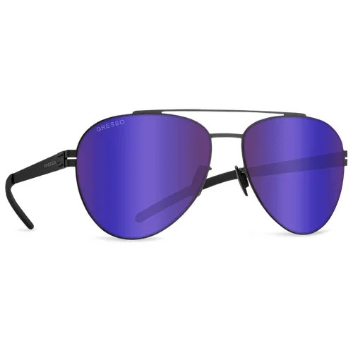 Солнцезащитные очки Gresso, авиаторы, с защитой от УФ, зеркальные, черный