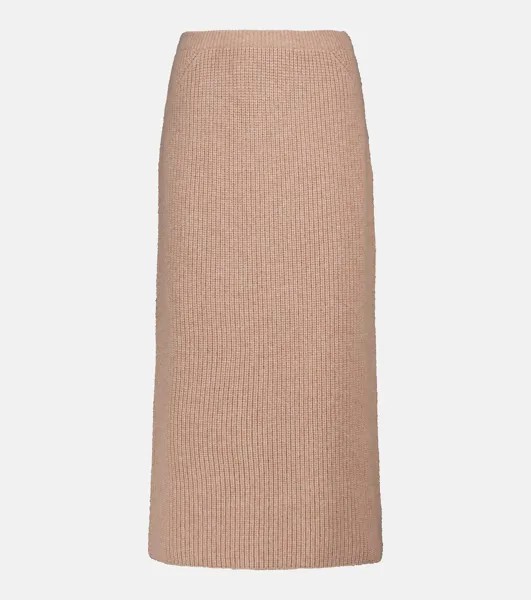 Юбка миди в рубчик Gonna Davenport LORO PIANA, розовый