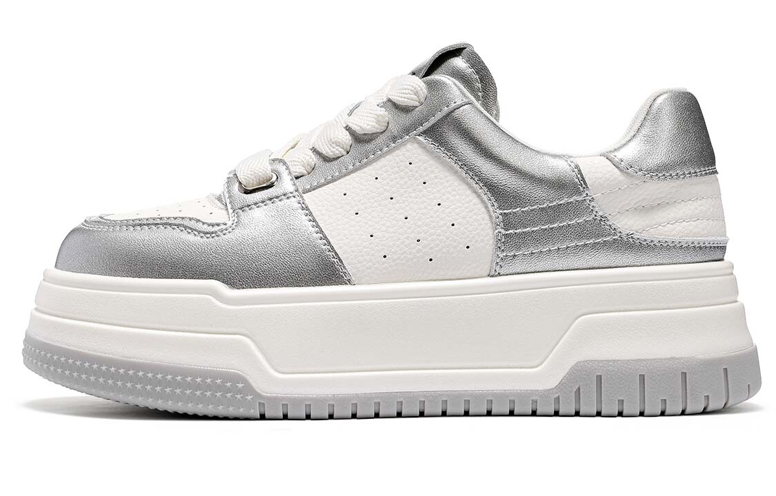 Кроссовки C°BANNER Skateboarding Shoes Women's Low-top Silver, серебряный