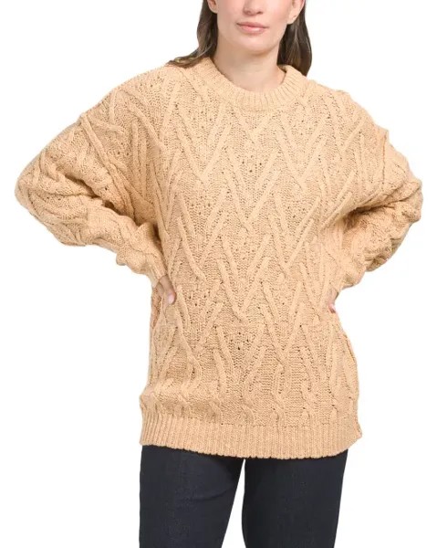 Свитер-туника Isla Cable Free People, цвет Neutral