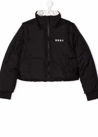 Dkny Kids пуховик с логотипом