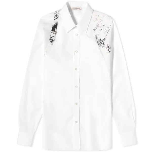 Рубашка Alexander Mcqueen Printed Harness Shirt, цвет Optical White