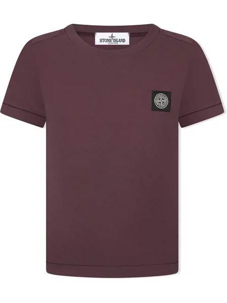 Stone Island Junior приталенная рубашка с нашивкой-логотипом