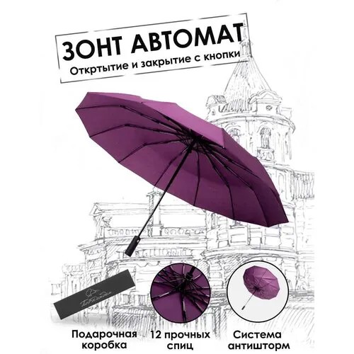 Зонт Под дождем, фиолетовый, фуксия