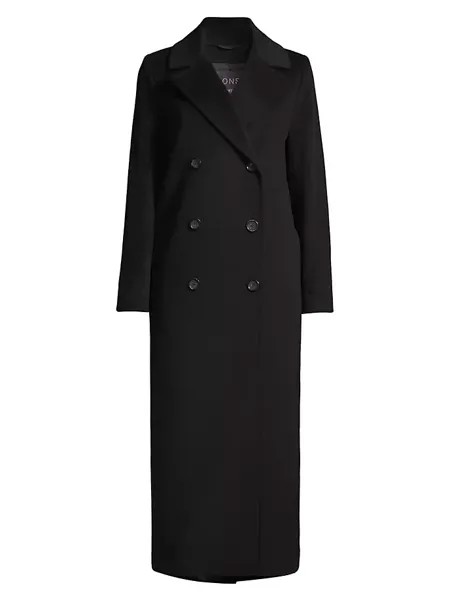 Двубортное шерстяное пальто Cinzia Rocca, черный
