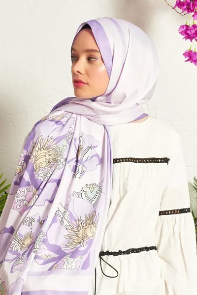 Палантин женский MADAME POLO 5971, сиреневый (доставка из-за рубежа)