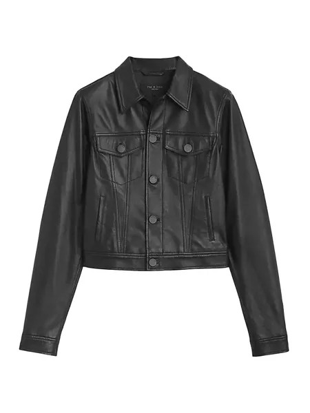 Кожаная куртка Дебби Rag & Bone, черный